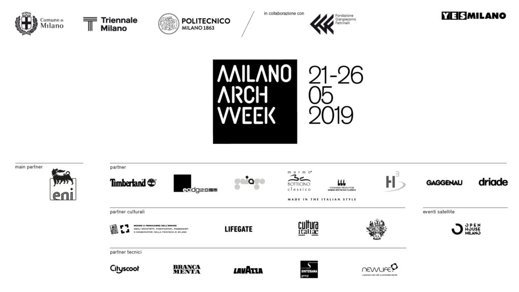 THE CONSORTIUM IS PARTNER OF MILANO ARCH WEEK 2019